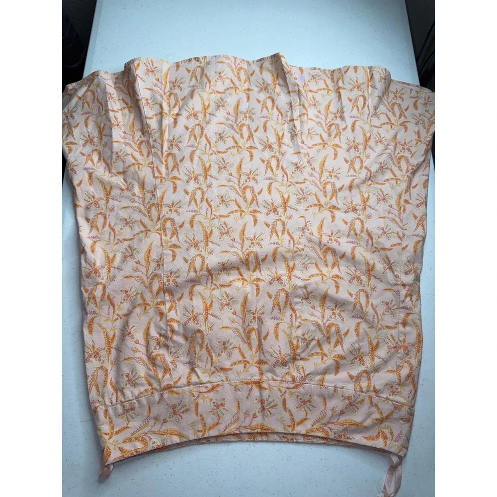 Gap Stretch Pink Floral A-Line Midi Skirt Size 8 Orange‎ Yellow Botanical Print